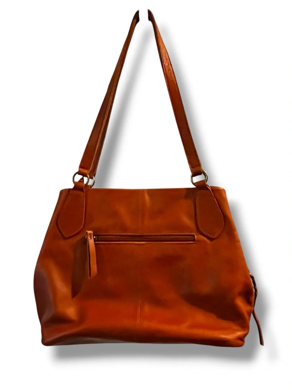 The Sak Melrose Shoulder Bag Purse Brown Leather Tassel Charm Many Pockets